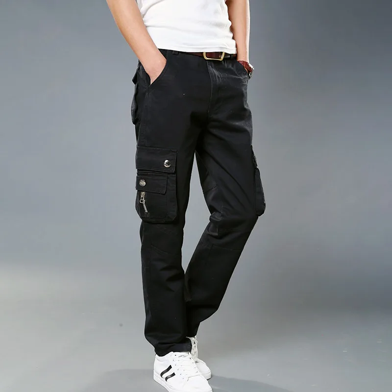 Winter Fleece Warm Tactical Pants Zip Cotton Trousers Loose Army Green Cargo Pants Men Casual Plus Thicken Tooling Pants Size 40