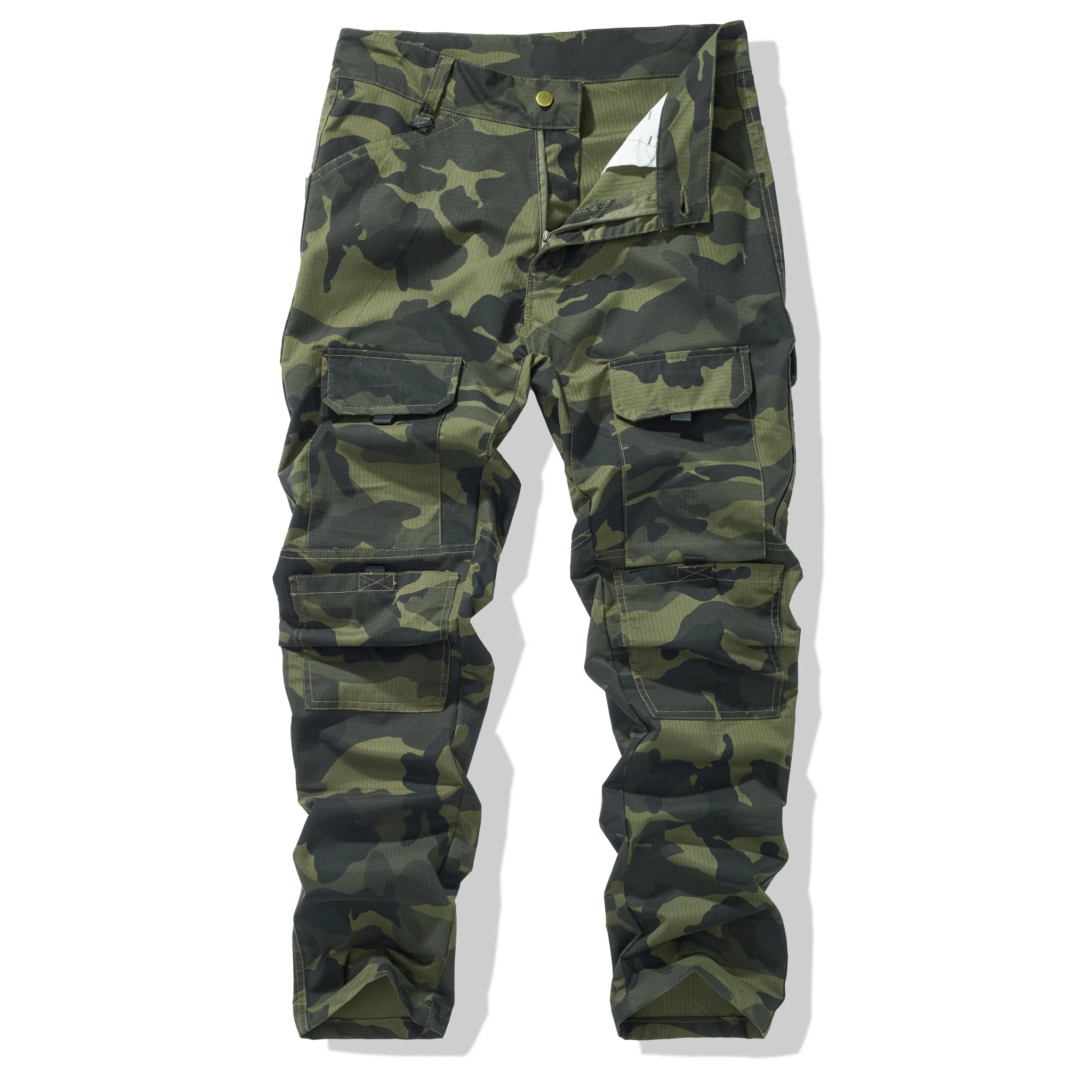 Men's Leisure Trousers, Work Pants, Multi-Pocket Pants, Camping Hiking Pants, Durable, Large Pocket Capacity, Camouflage