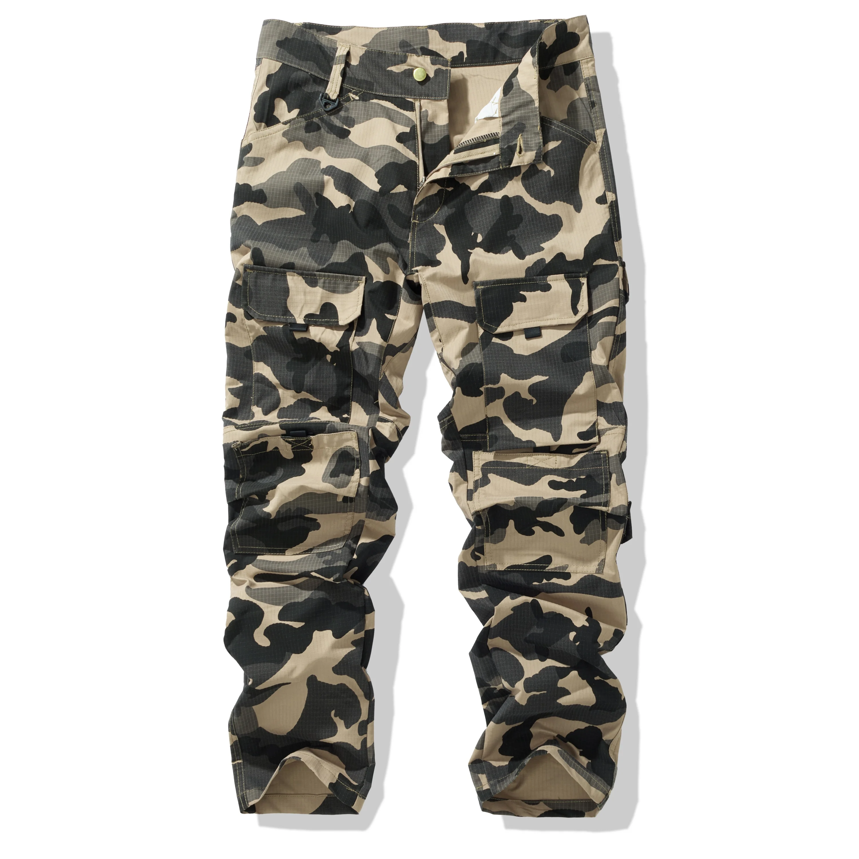 Men's Leisure Trousers, Work Pants, Multi-Pocket Pants, Camping Hiking Pants, Durable, Large Pocket Capacity, Camouflage