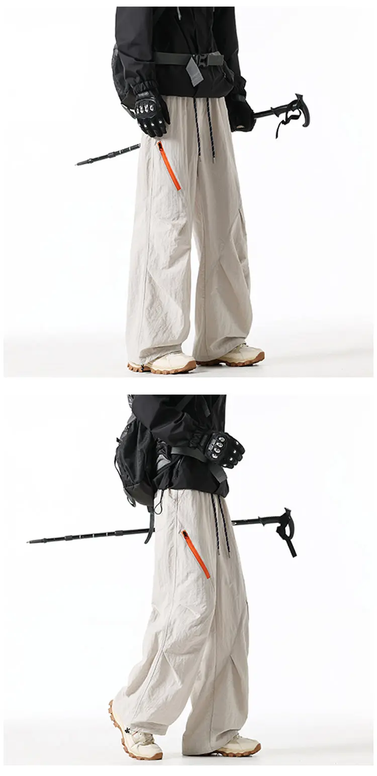 2026 New Unisex Windproof & Waterproof Outdoor Hiking Pants with Side Zipper Design Water-Repellent Windproof Techwear Trousers