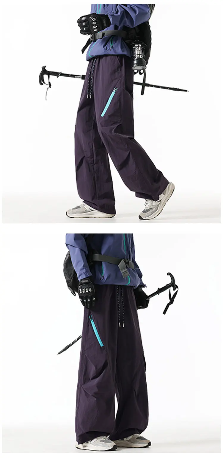 2026 New Unisex Windproof & Waterproof Outdoor Hiking Pants with Side Zipper Design Water-Repellent Windproof Techwear Trousers