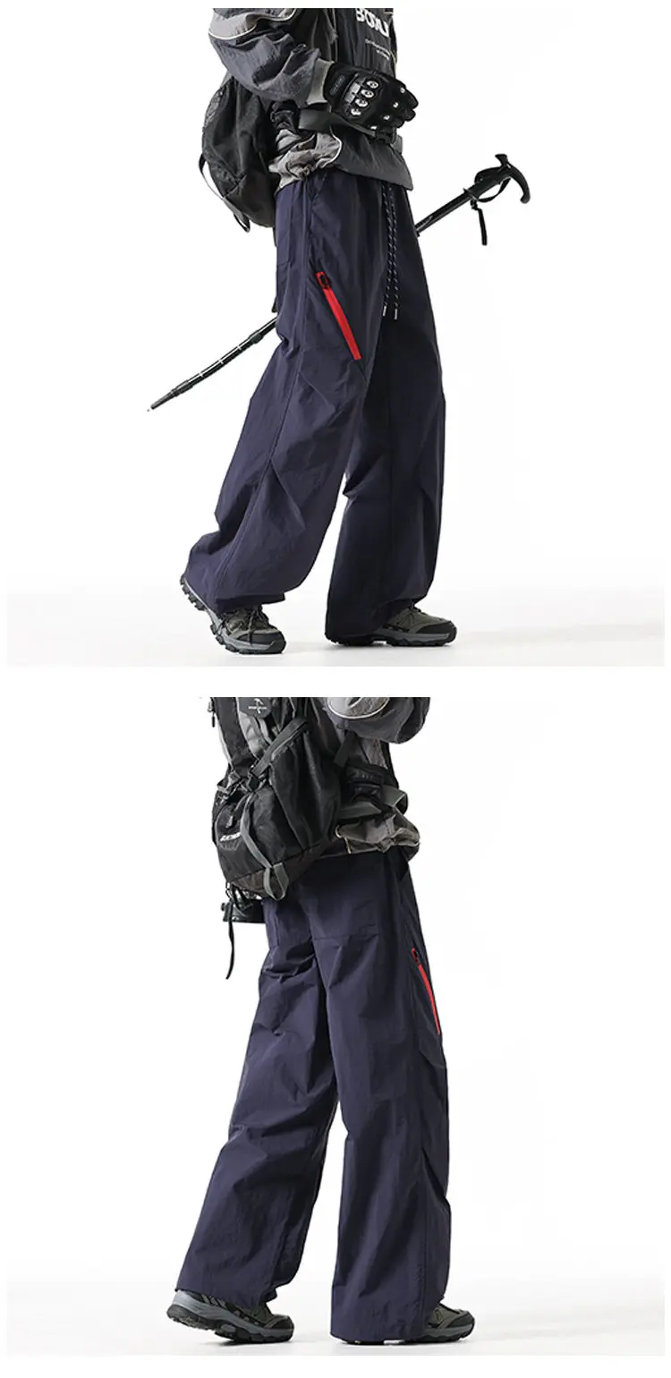 2026 New Unisex Windproof & Waterproof Outdoor Hiking Pants with Side Zipper Design Water-Repellent Windproof Techwear Trousers