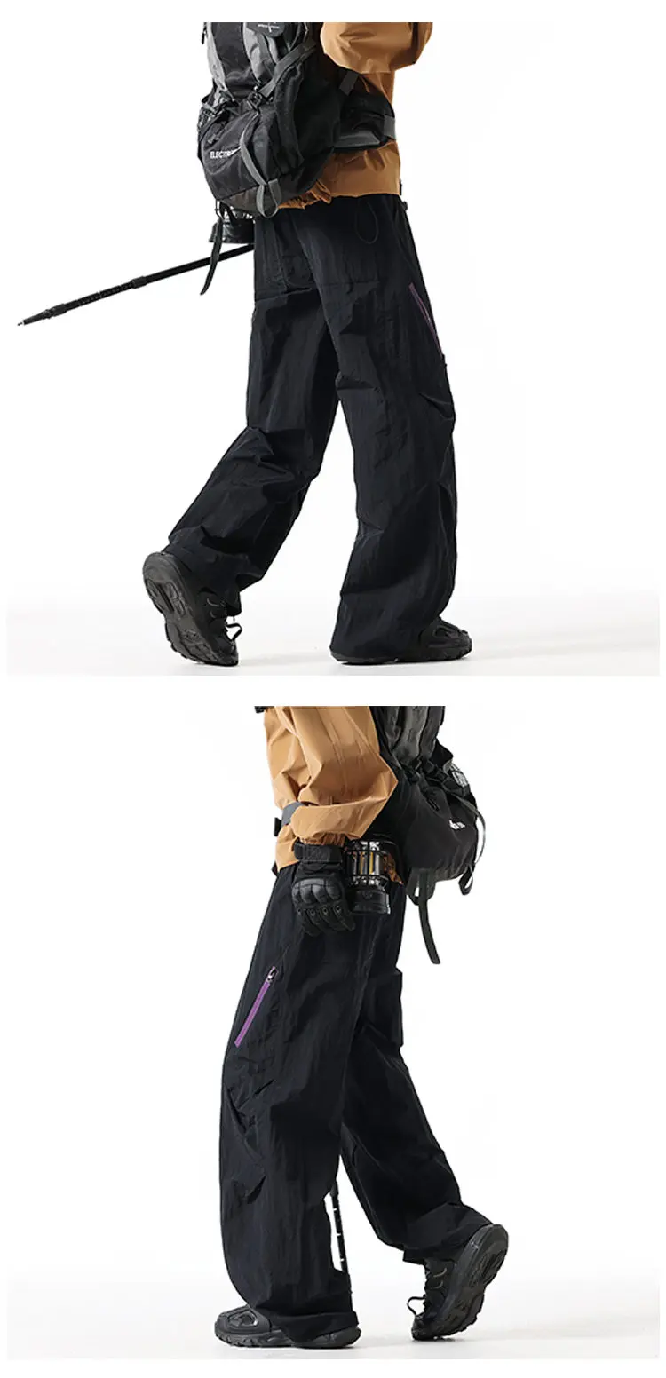 2026 New Unisex Windproof & Waterproof Outdoor Hiking Pants with Side Zipper Design Water-Repellent Windproof Techwear Trousers