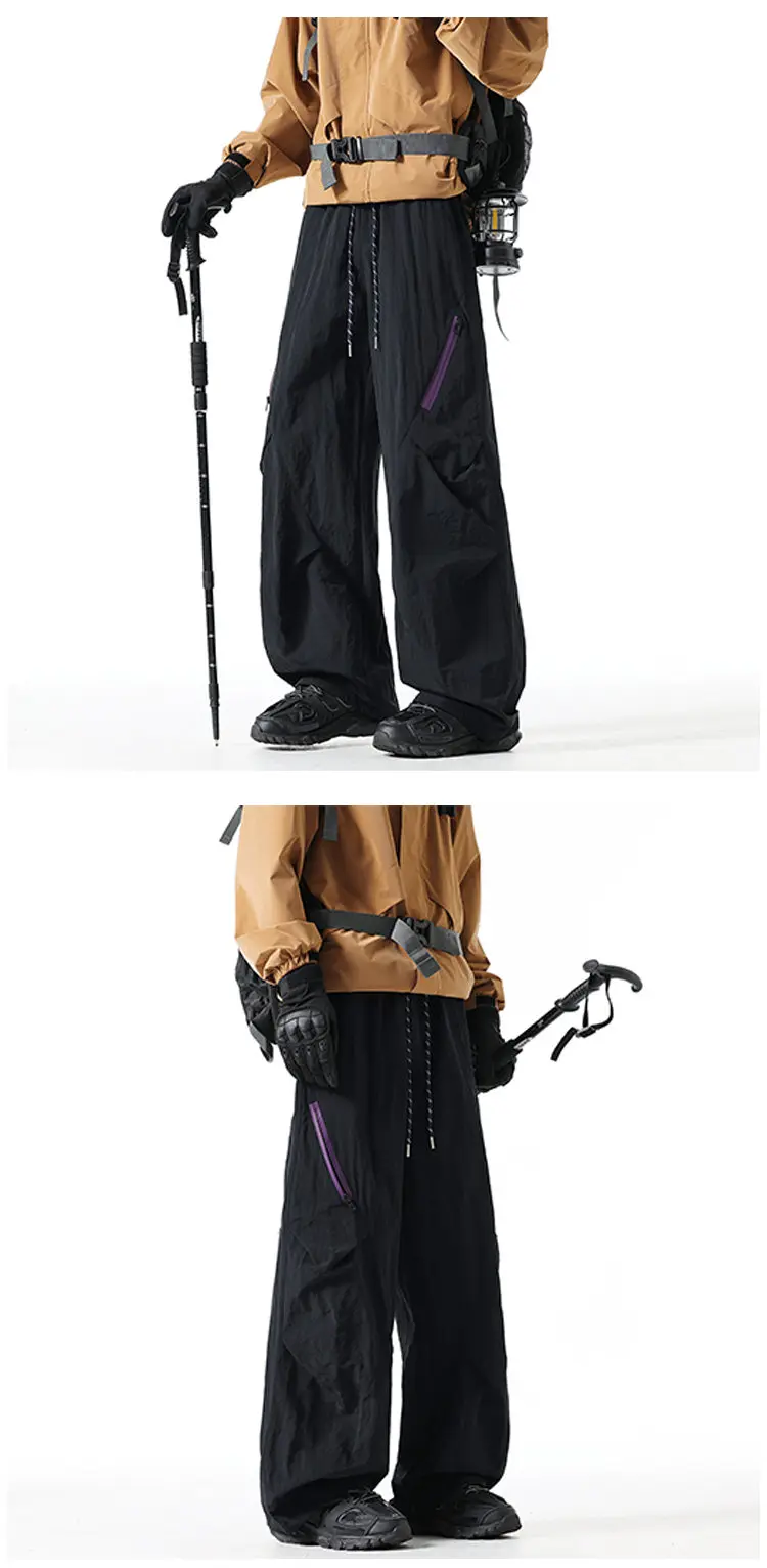 2026 New Unisex Windproof & Waterproof Outdoor Hiking Pants with Side Zipper Design Water-Repellent Windproof Techwear Trousers