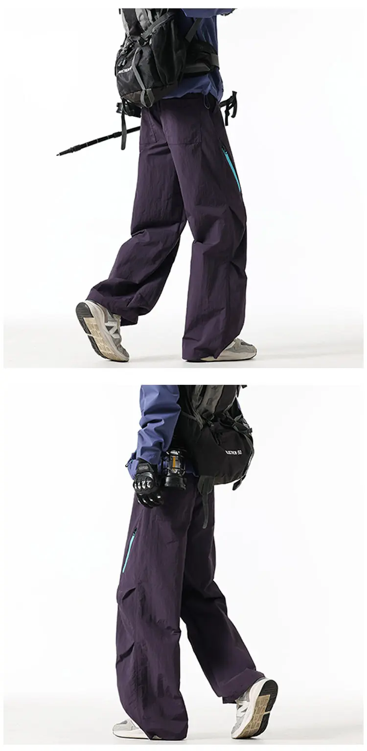 2026 New Unisex Windproof & Waterproof Outdoor Hiking Pants with Side Zipper Design Water-Repellent Windproof Techwear Trousers