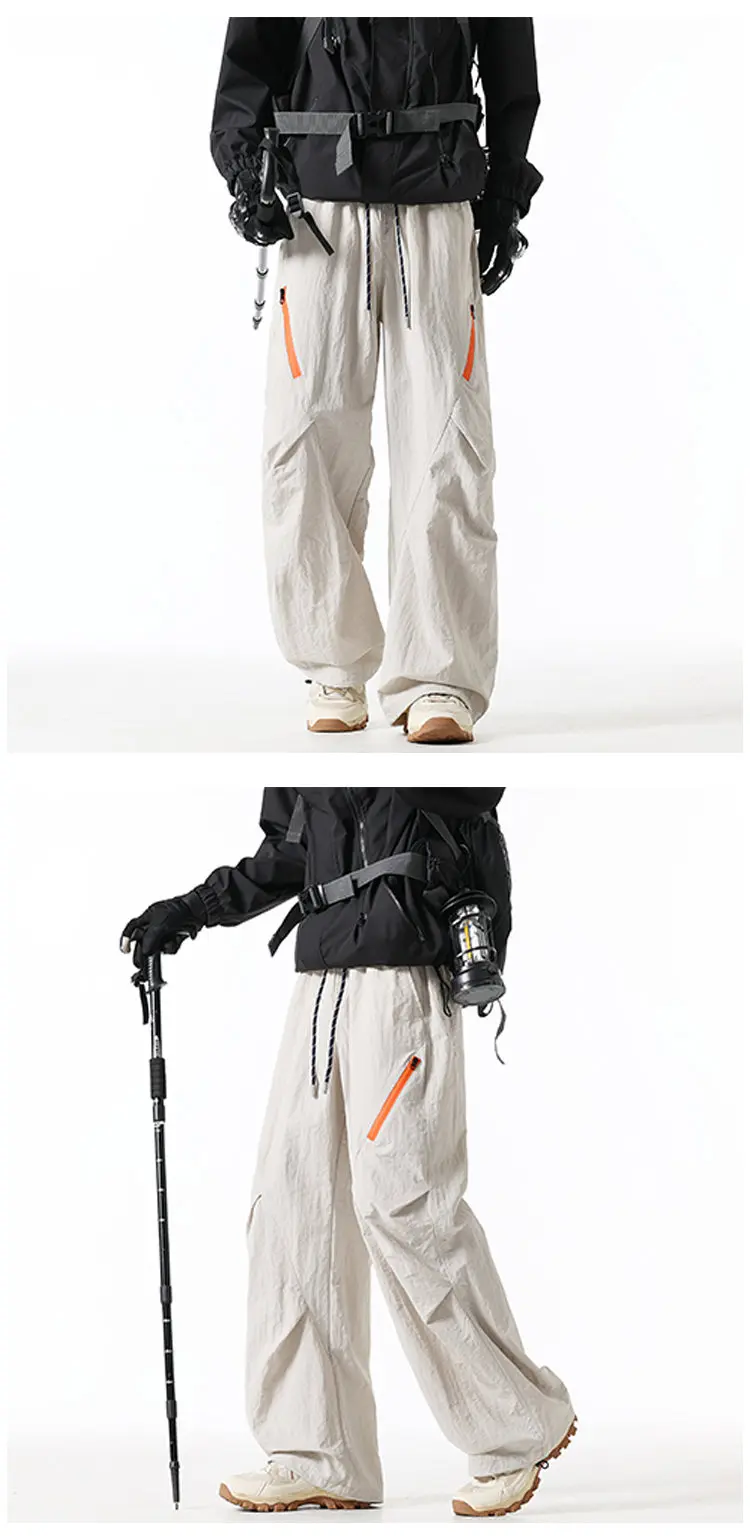 2026 New Unisex Windproof & Waterproof Outdoor Hiking Pants with Side Zipper Design Water-Repellent Windproof Techwear Trousers