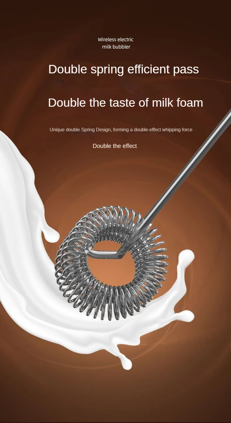 1 Electric Milk Frother, Dual Stick Rechargeable 3-Speed Handheld Egg Beater, Coffee Frother, Cream Blender, Travel Blender