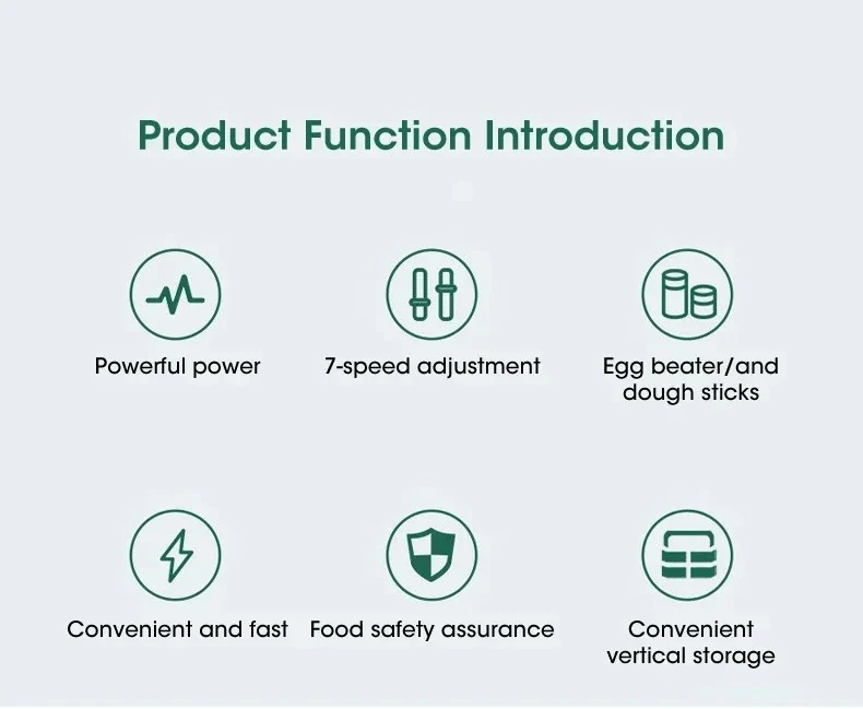 7-Speed Electric Hand Mixer Automatic Blender for Cream, Egg, Cake, Dough - Versatile Kitchen Mixing Appliance Tool