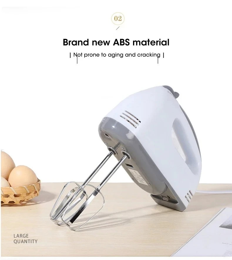7-Speed Electric Hand Mixer Automatic Blender for Cream, Egg, Cake, Dough - Versatile Kitchen Mixing Appliance Tool
