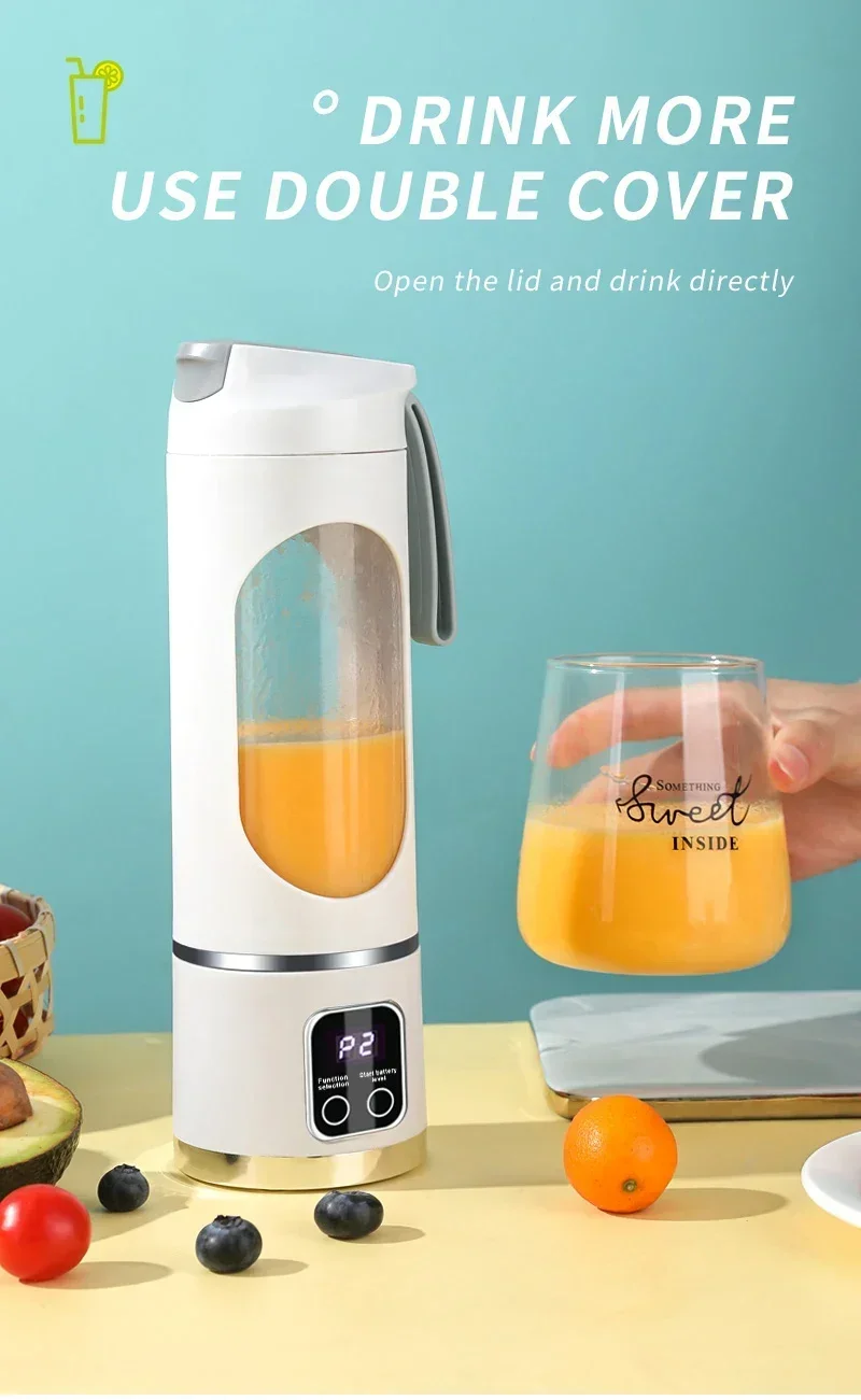 Blender Juicer Portable Electric Juicer 450ml 8 Blades Travel Juicer Machine Chargeable Shakes Smoothie Blenders Fresh Juice Cup