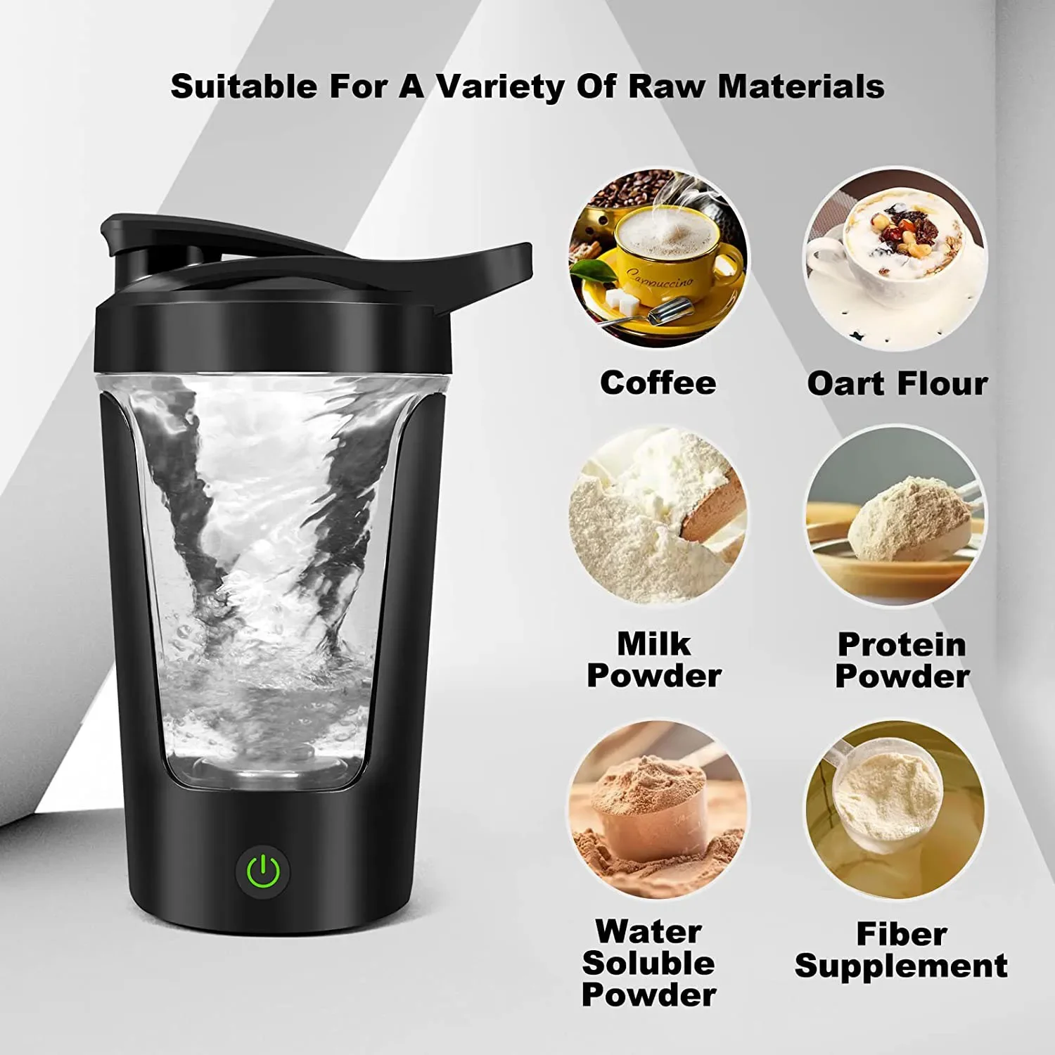 450ml Blenders Cup Electric Mixing Cup Portable Protein Powder Shaker Bottle Mixer For Travel Home Office Kitchen Tools