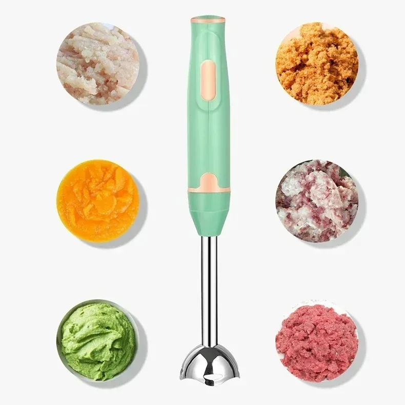 3-in-1 Handheld Electric Food Mixer for Eggs and Vegetables with Stainless Steel Whisk Blender and Chopper Kitchen Utensil