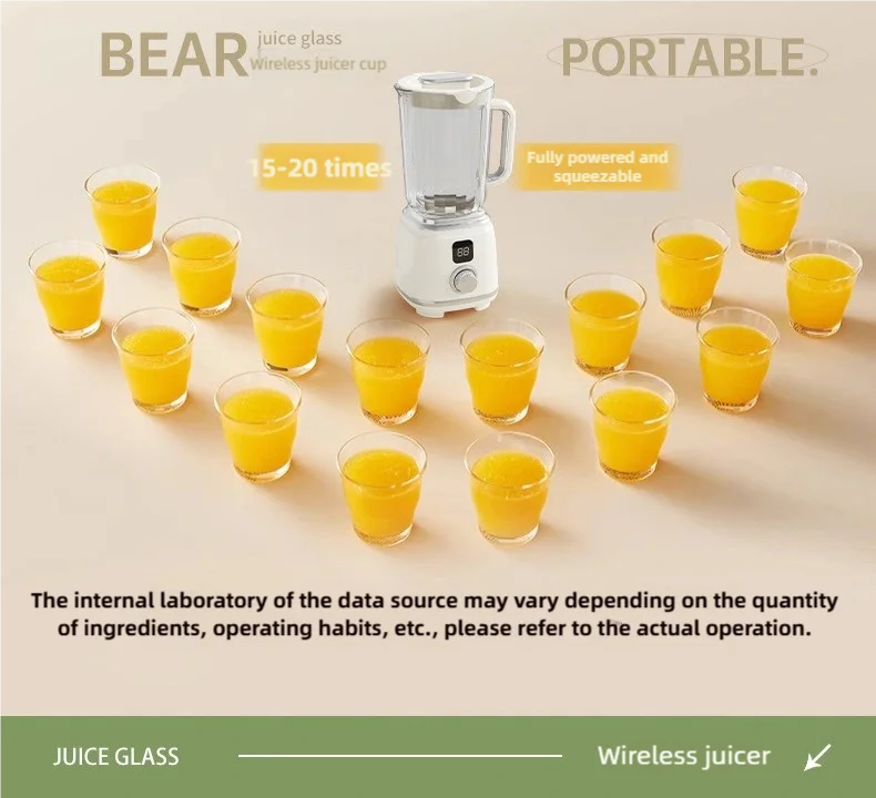 TINSOL New Household Multi-functional Blender with 3000mAh Large-capacity Battery, Ten Blades Extractor Kitchen Utensils