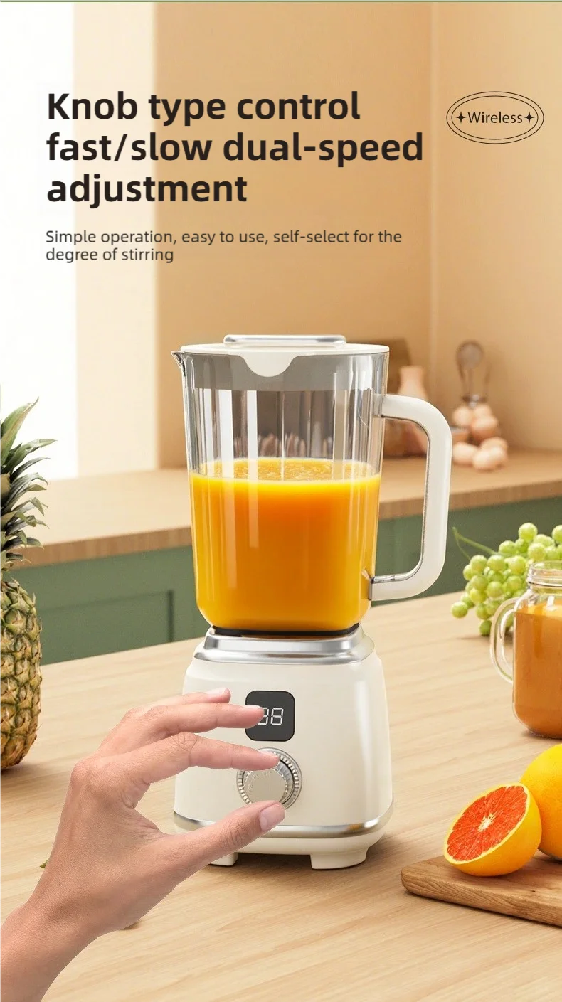 TINSOL New Household Multi-functional Blender with 3000mAh Large-capacity Battery, Ten Blades Extractor Kitchen Utensils