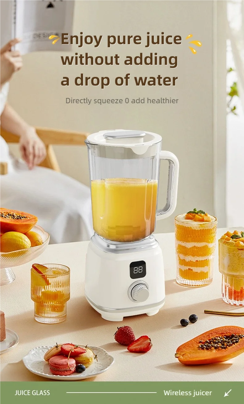 TINSOL New Household Multi-functional Blender with 3000mAh Large-capacity Battery, Ten Blades Extractor Kitchen Utensils