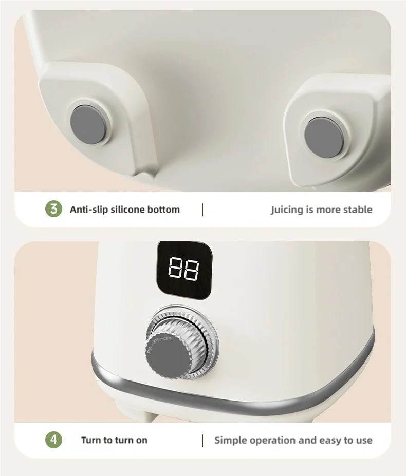 TINSOL New Household Multi-functional Blender with 3000mAh Large-capacity Battery, Ten Blades Extractor Kitchen Utensils
