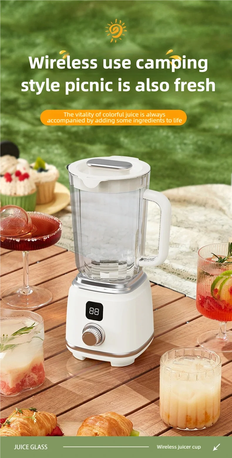TINSOL New Household Multi-functional Blender with 3000mAh Large-capacity Battery, Ten Blades Extractor Kitchen Utensils