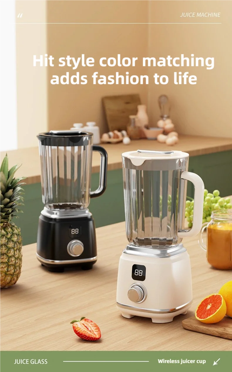 TINSOL New Household Multi-functional Blender with 3000mAh Large-capacity Battery, Ten Blades Extractor Kitchen Utensils