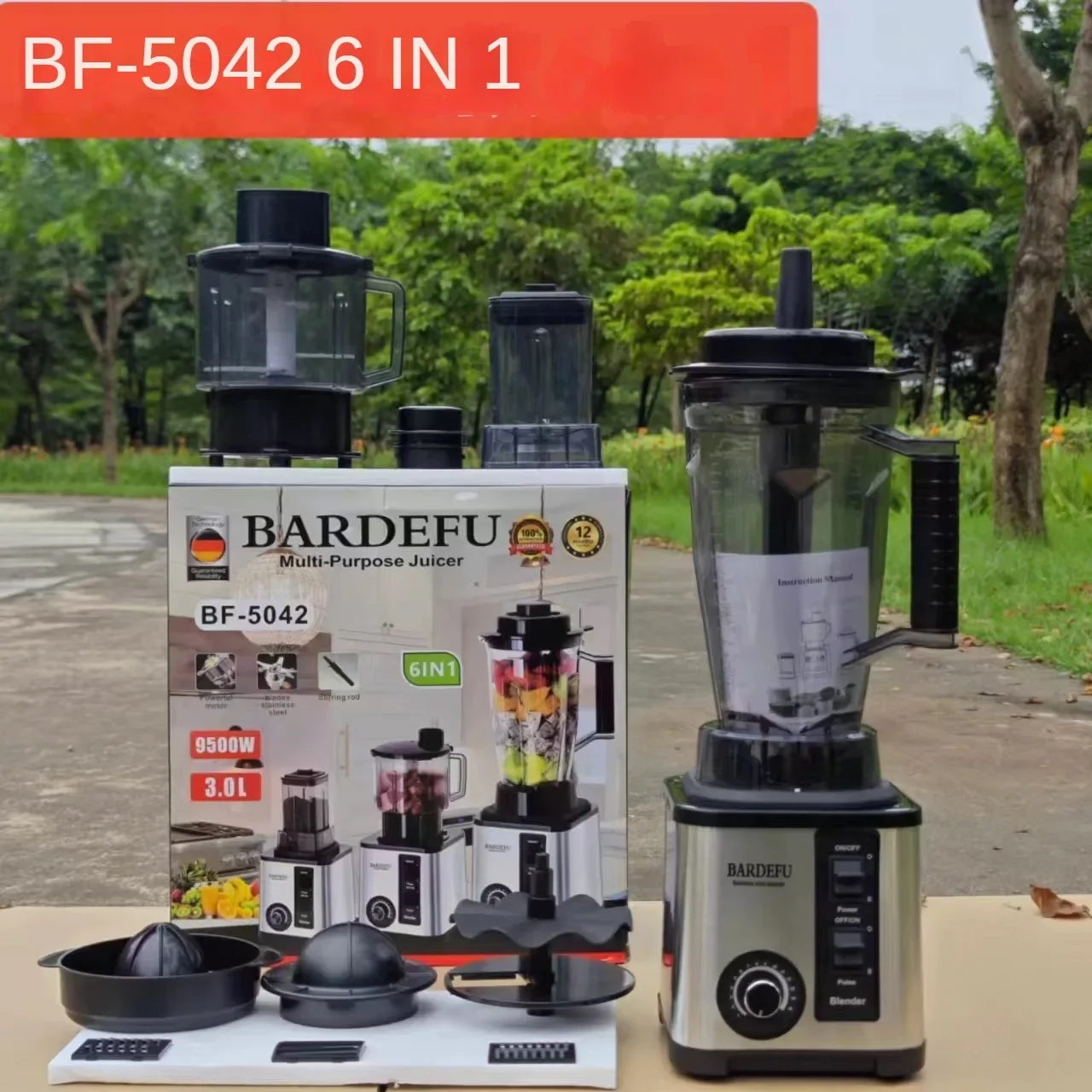 220V 3L Blender 6 in 1 Stainless Steel Icebreaker Large Capacity Wall Breaker Meat Grinder Juicer Household Commercial Salad
