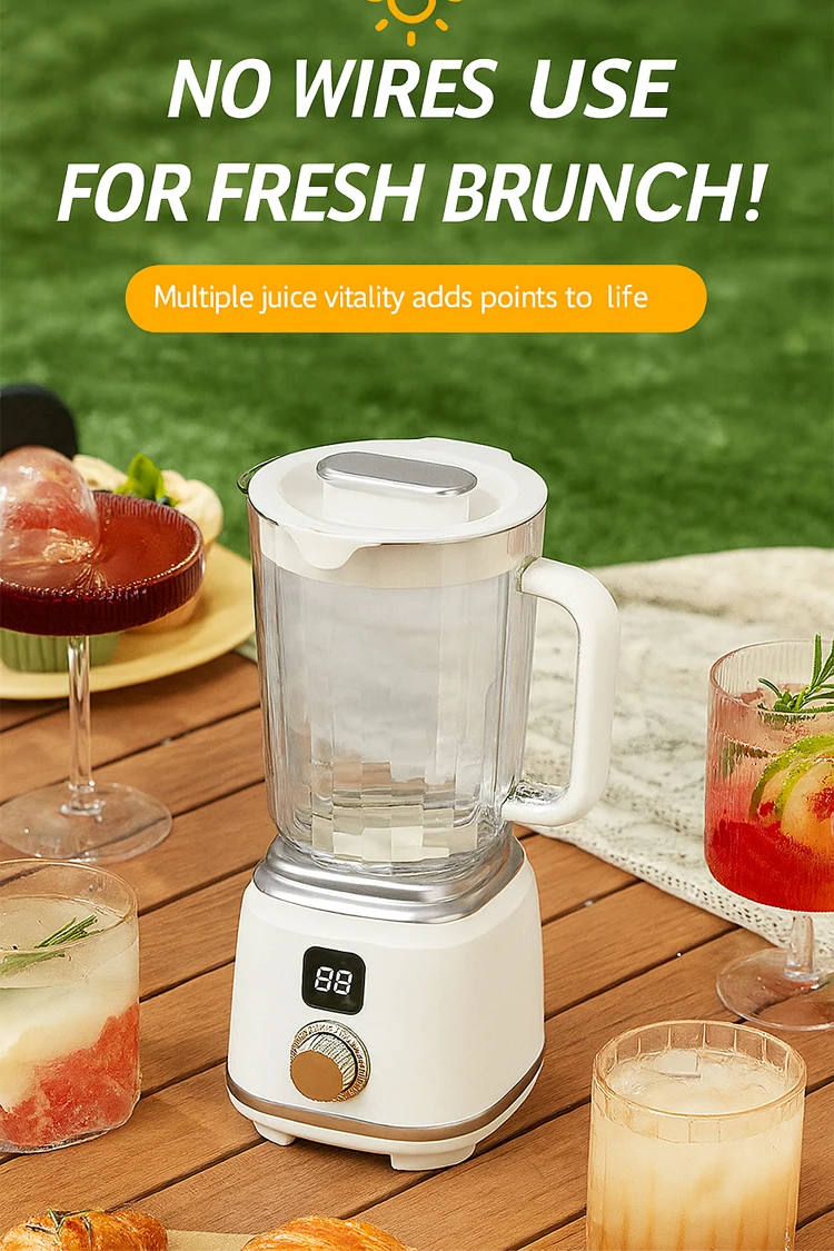 Portable Cordless Blender With 3000mAh Battery, 600ml Juicer Cup, Type-C Charging, Self-Cleaning Smoothie Maker For Travel