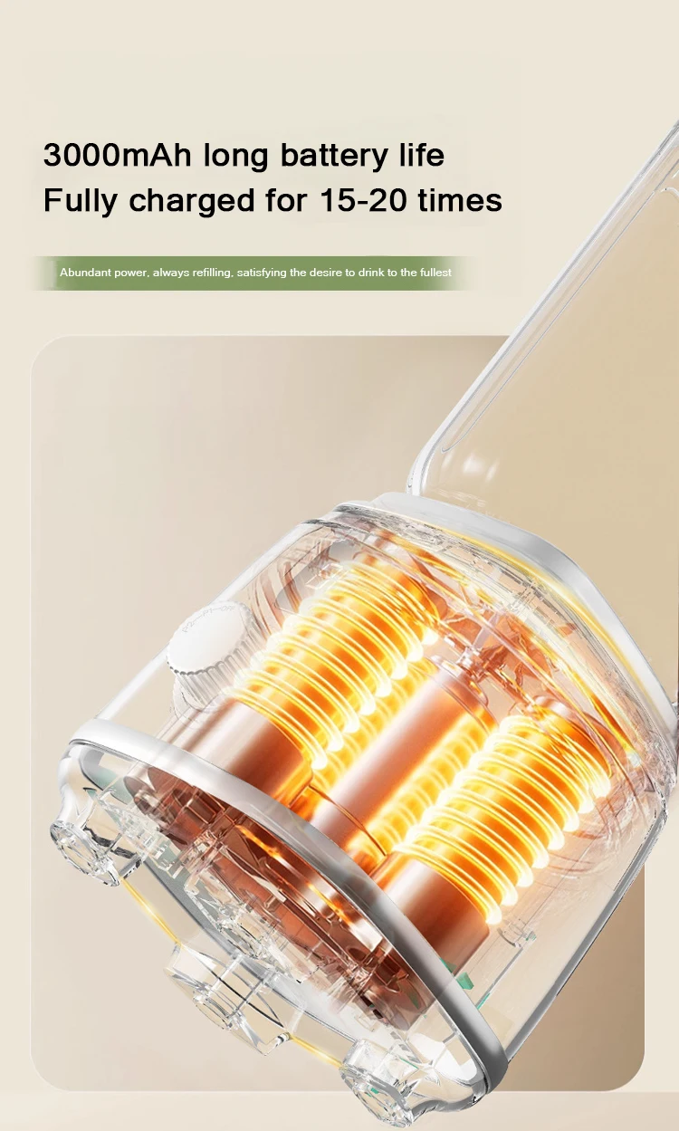 Portable Cordless Blender With 3000mAh Battery, 600ml Juicer Cup, Type-C Charging, Self-Cleaning Smoothie Maker For Travel