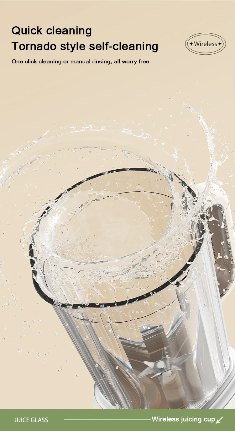 Portable Cordless Blender With 3000mAh Battery, 600ml Juicer Cup, Type-C Charging, Self-Cleaning Smoothie Maker For Travel