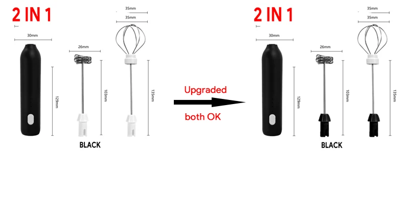 UPGRADED Electric Coffee Frother/MILK Whisk+Egg Beater MINI Food Blender USB Rechargeable Handheld Three Speeds Espresso Tools