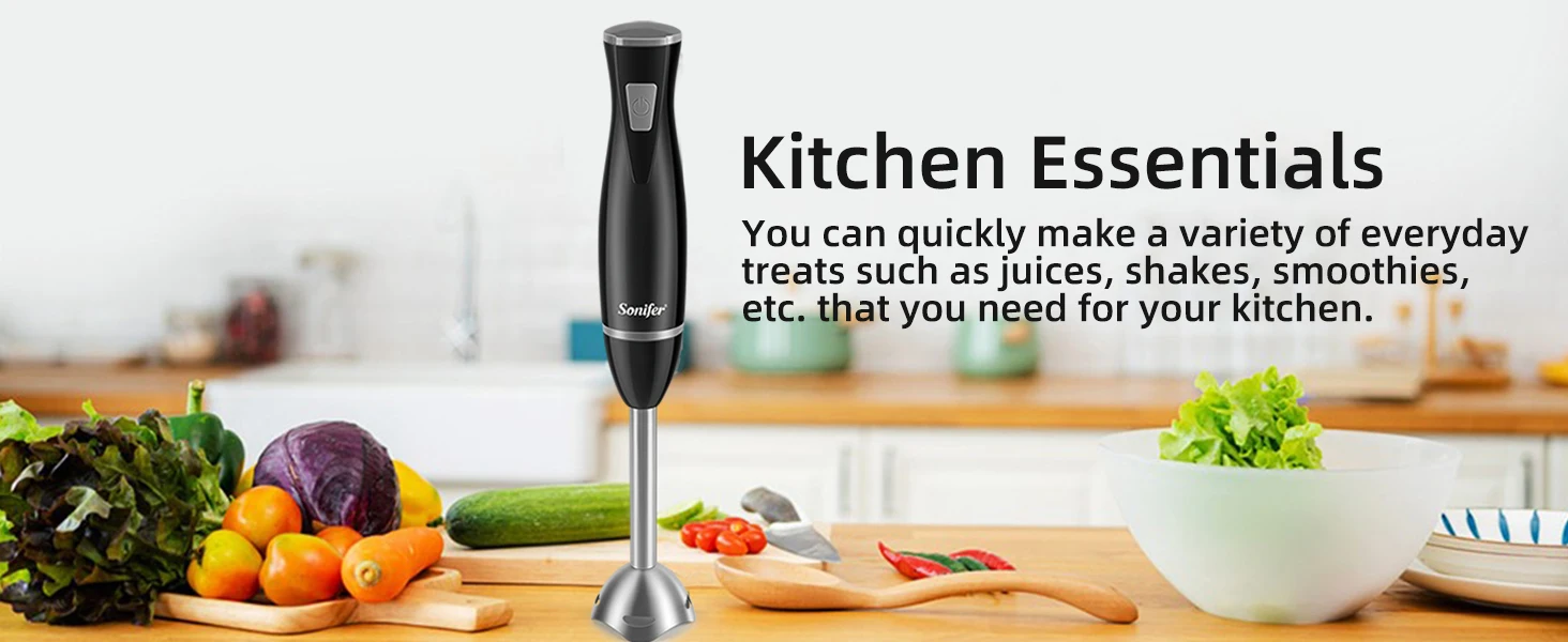 Hand Blender Sonifer SF-8055 200W Immersion Blender Stainless Steel Blade Detachable Rod Pure Copper Motor for Kitchen