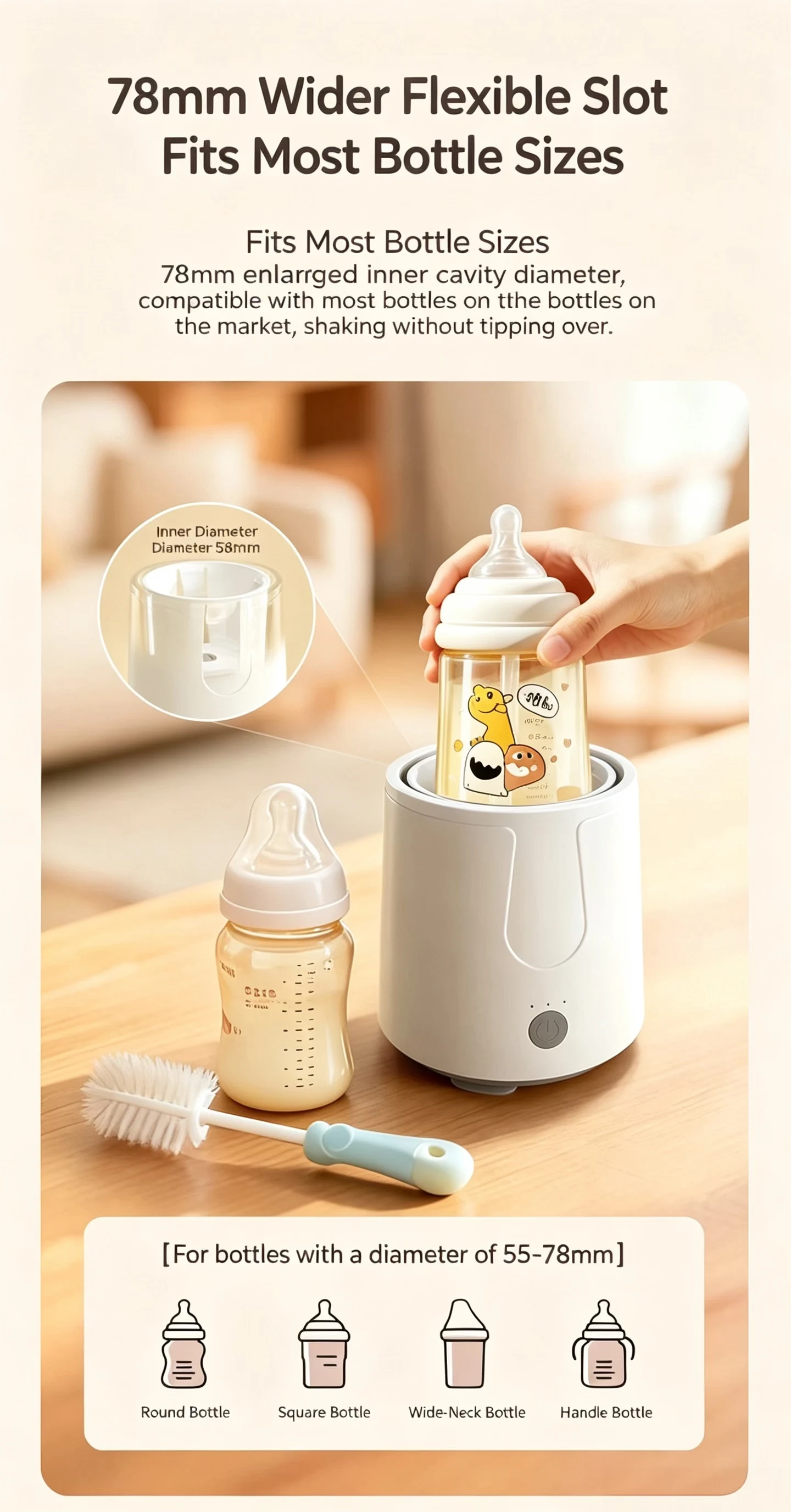 Electric Baby Bottle Milk Shaker, USB Smart Formula Mixer, Automatic Infant Milk Foam Maker, Baby Milk Blender for Milk Powder