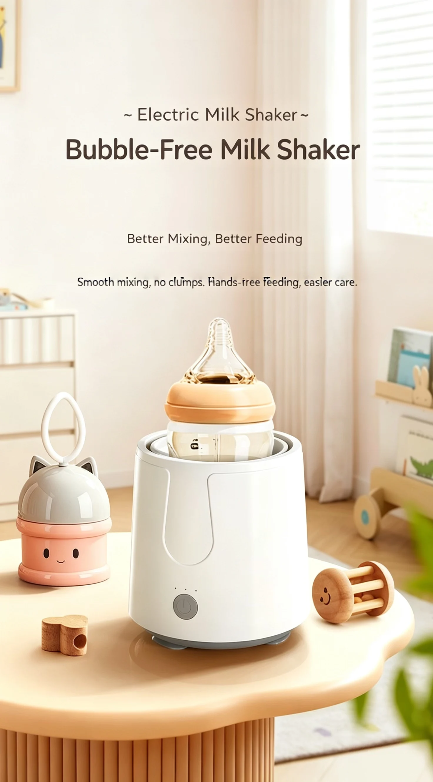 Electric Baby Bottle Milk Shaker, USB Smart Formula Mixer, Automatic Infant Milk Foam Maker, Baby Milk Blender for Milk Powder