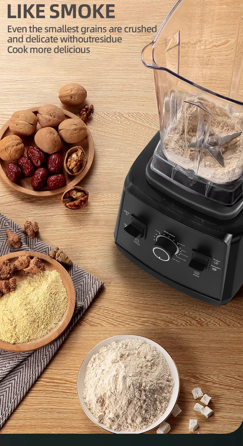 220V Heavy Duty Commercial Blender Juicer Fruit Mixer Professional High Power Food Processor Ice Smoothies BPA Free 2L Jar