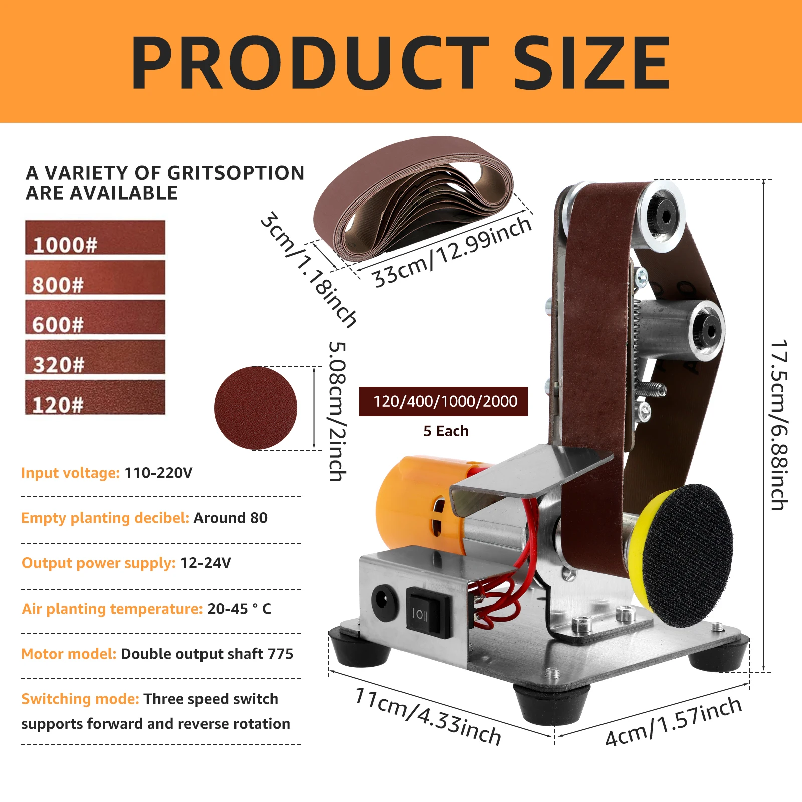 Mini Belt Grinding Machine Tool Sharpening Machine Sanding Grinding Electric Multifunctional Sander Polisher Machine Adjustable
