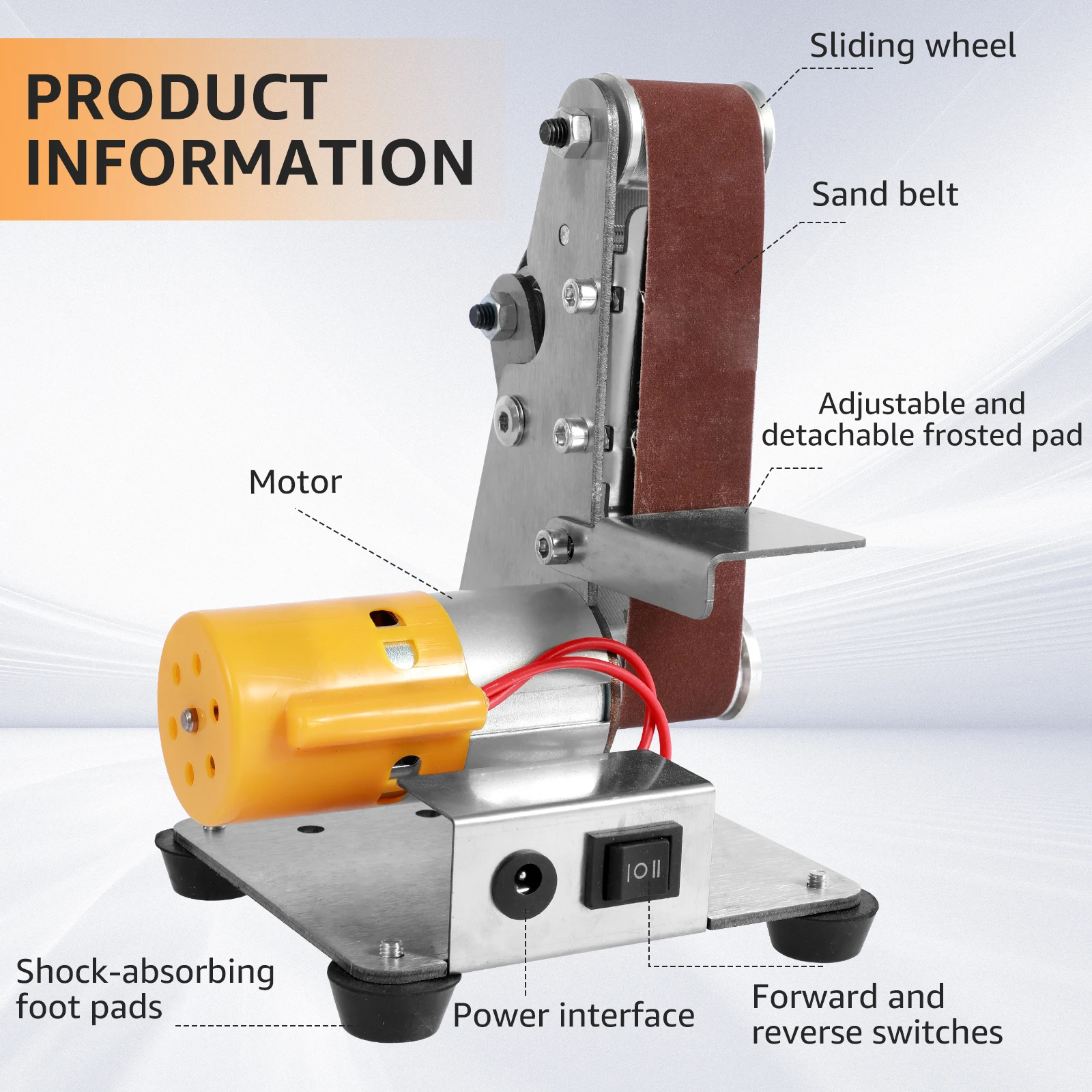 Mini Belt Grinding Machine Tool Sharpening Machine Sanding Grinding Electric Multifunctional Sander Polisher Machine Adjustable