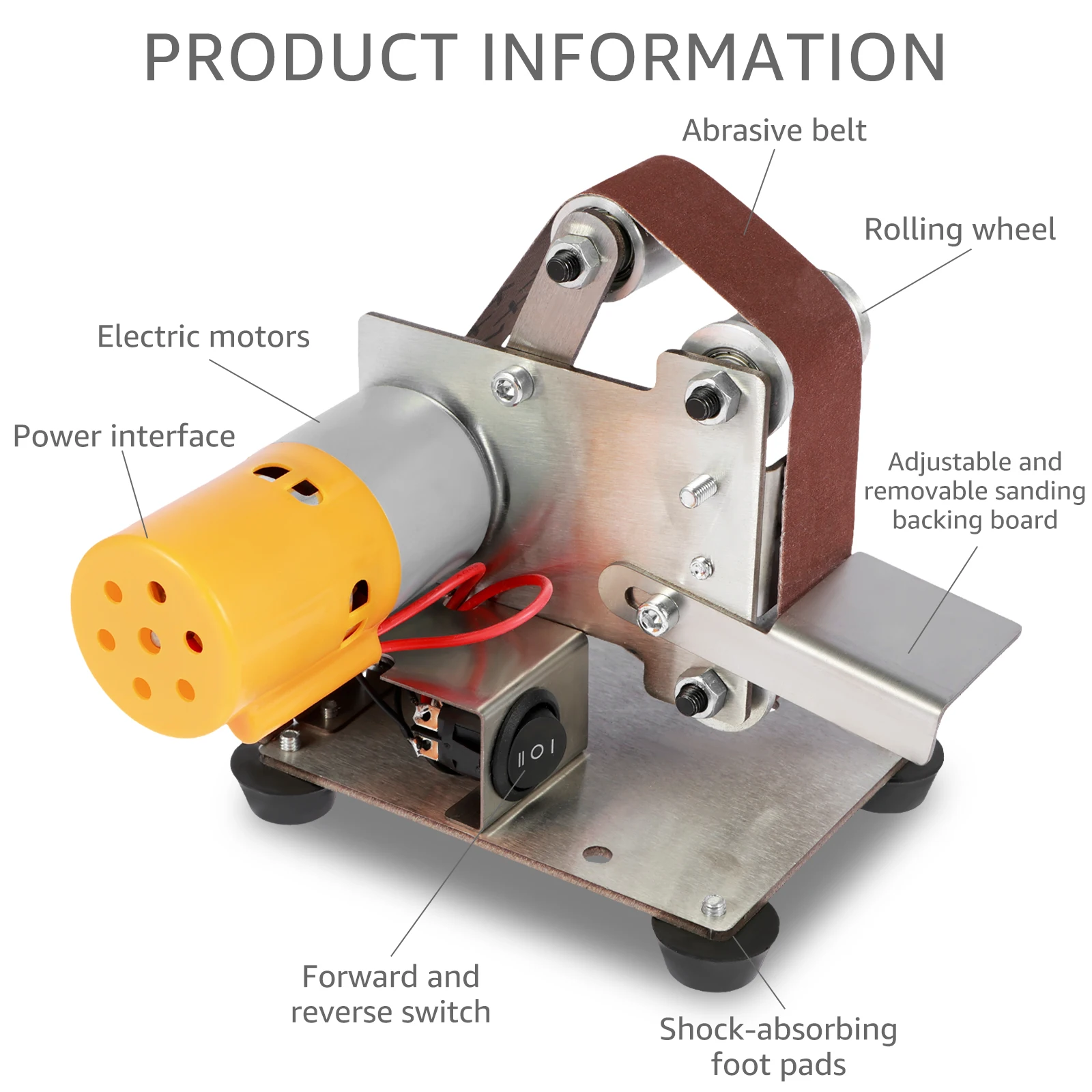 Mini Belt Grinding Machine Tool Sharpening Machine Sanding Grinding Electric Multifunctional Sander Polisher Machine Adjustable