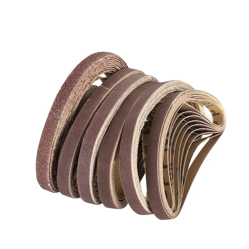 120PCS 330x10mm Sanding Belts Abrasive Belts for 3/8" Air Belt Sander Air Angle Grinder Grinding Machine Polishing Grinding Belt