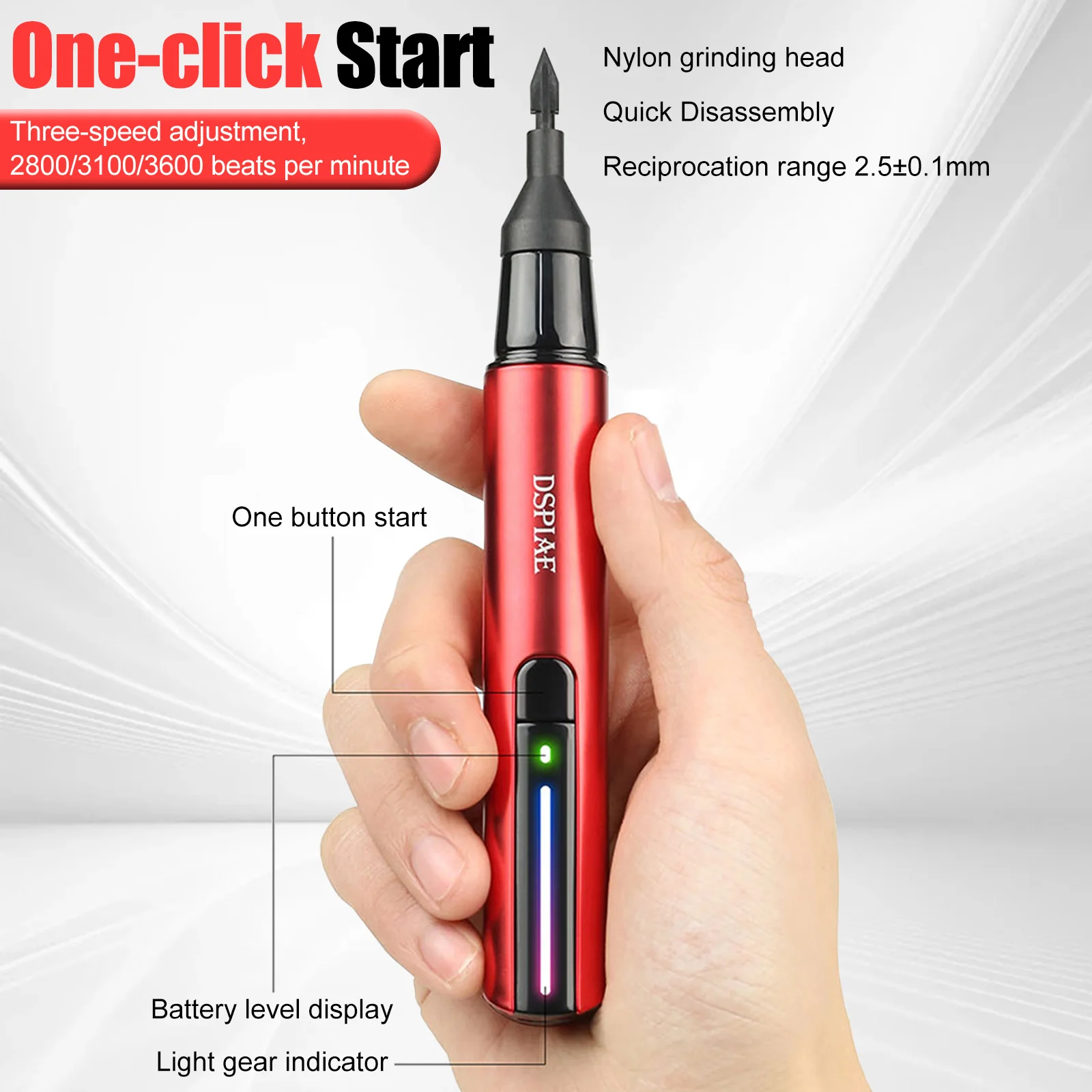 Mini Reciprocating Sander Set Portable Electric Sanding Pen USB Rechargeable Mini Sander with Overload Protection 3 Gears