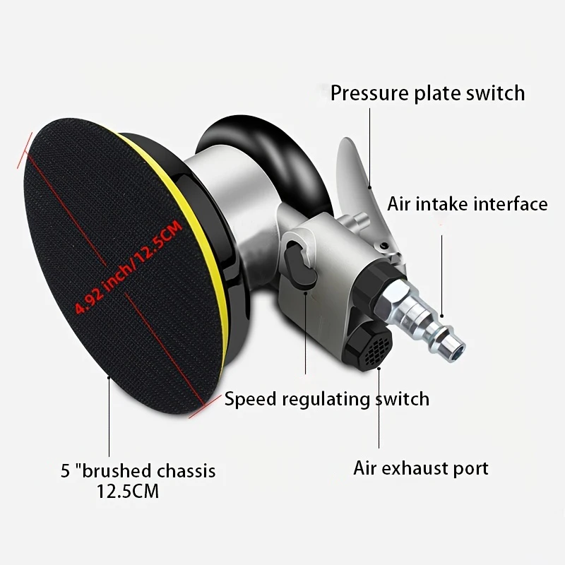 5/6 inch Pneumatic Sander Air Sander Sanding Machine Polisher Tool 125mm/150mm Air Power Sander