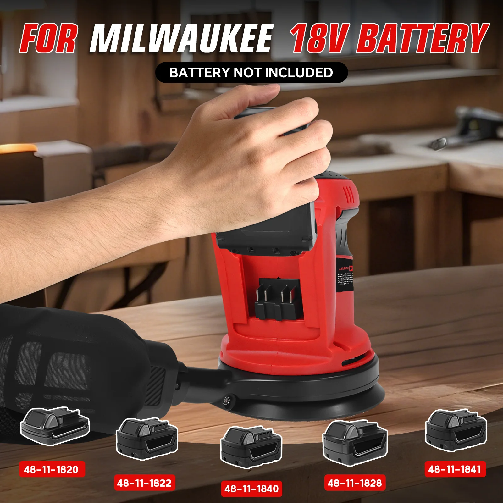 125mm Random Orbital Sander Electric Sanding Grinding Machine 3 Variable Speed Woodworking Power Tools For Milwaukee 18V Battery