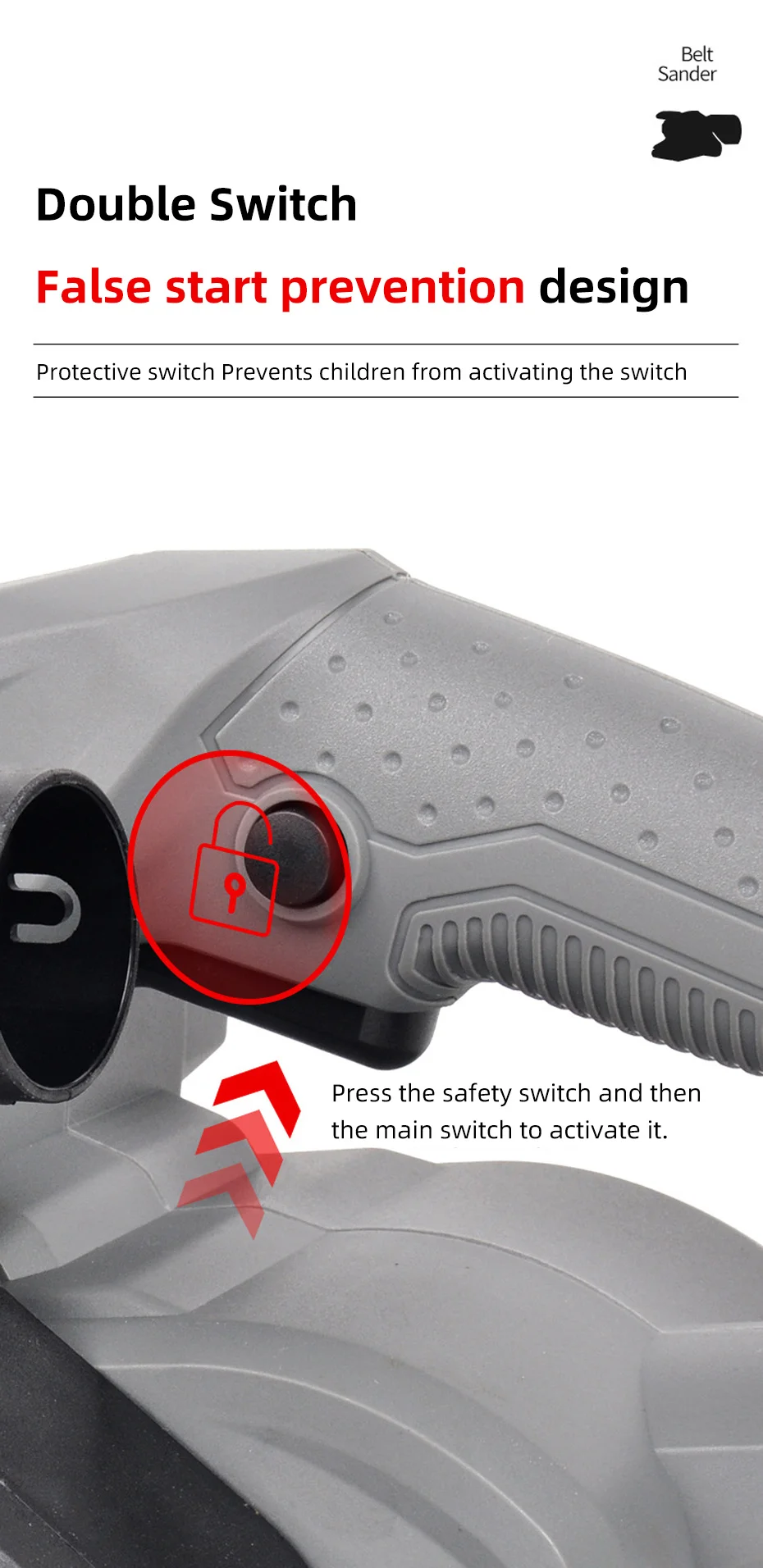 Electric Belt Sander Portable Sander Tank Flat Flat Sanding Machine Small Polishing Machine Woodworking Home Sandpaper Machine