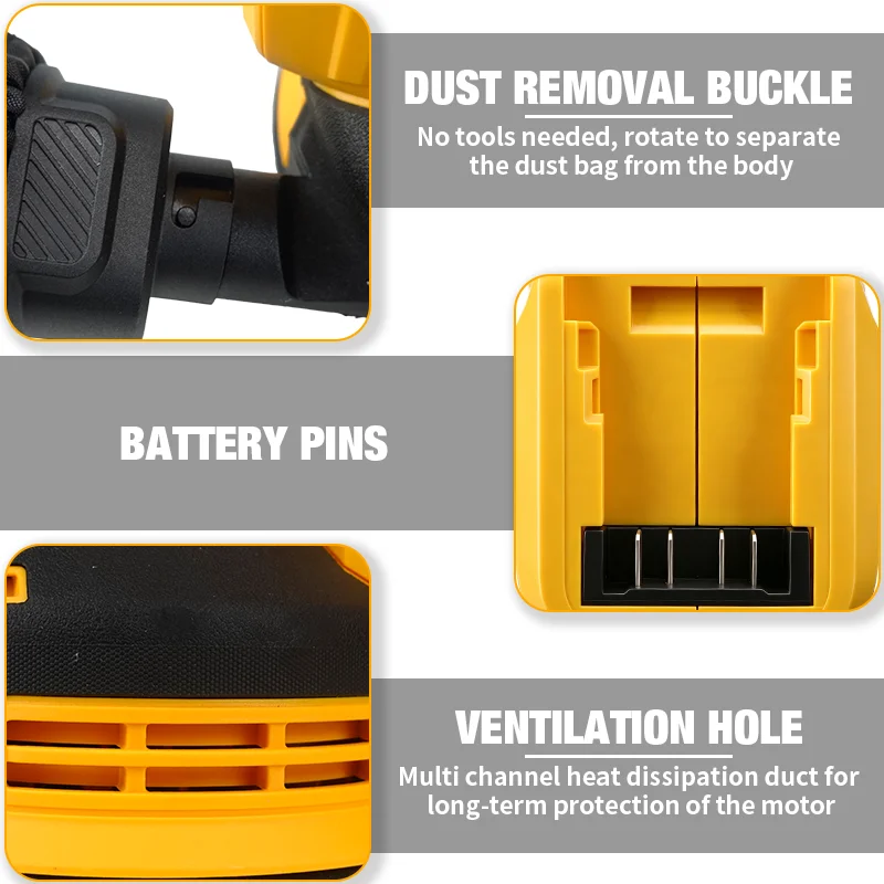 Electric Goddess Brushless Sander Disc 11000rpm Cordless 3 Gear Woodworking Sanding Putty Polishing For Dewalt 20V Battery Pin
