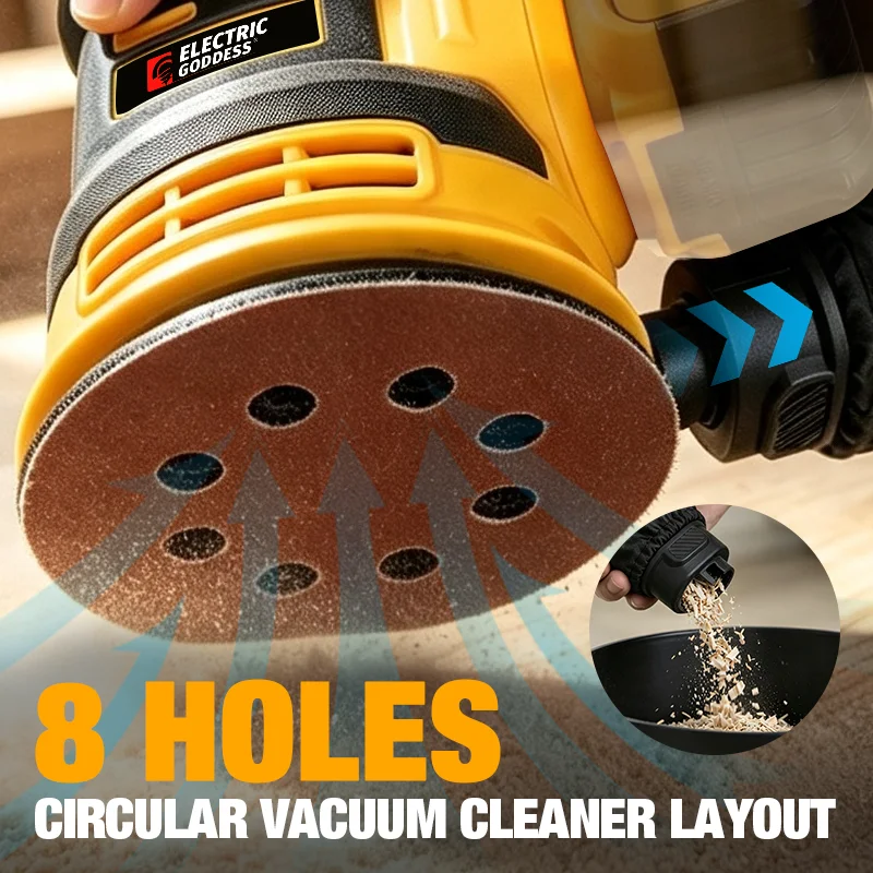 Electric Goddess Brushless Sander Disc 11000rpm Cordless 3 Gear Woodworking Sanding Putty Polishing For Dewalt 20V Battery Pin