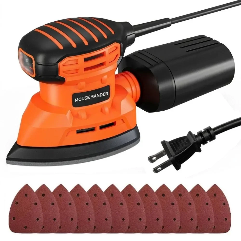 Electric Sander with Dust Collection 12pcs Sanding Sheets Corded Power Sander for Wood Metal Polishing DIY Grinding