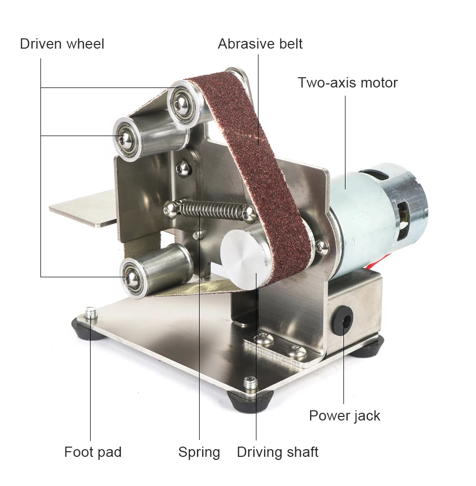 110V/220V Mini Belt Grinding Machine Tool Sharpening Machine Home DIY Polisher Machine Sanding Grinding Electric Sander