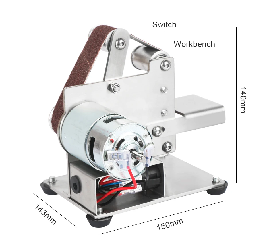 110V/220V Mini Belt Grinding Machine Tool Sharpening Machine Home DIY Polisher Machine Sanding Grinding Electric Sander
