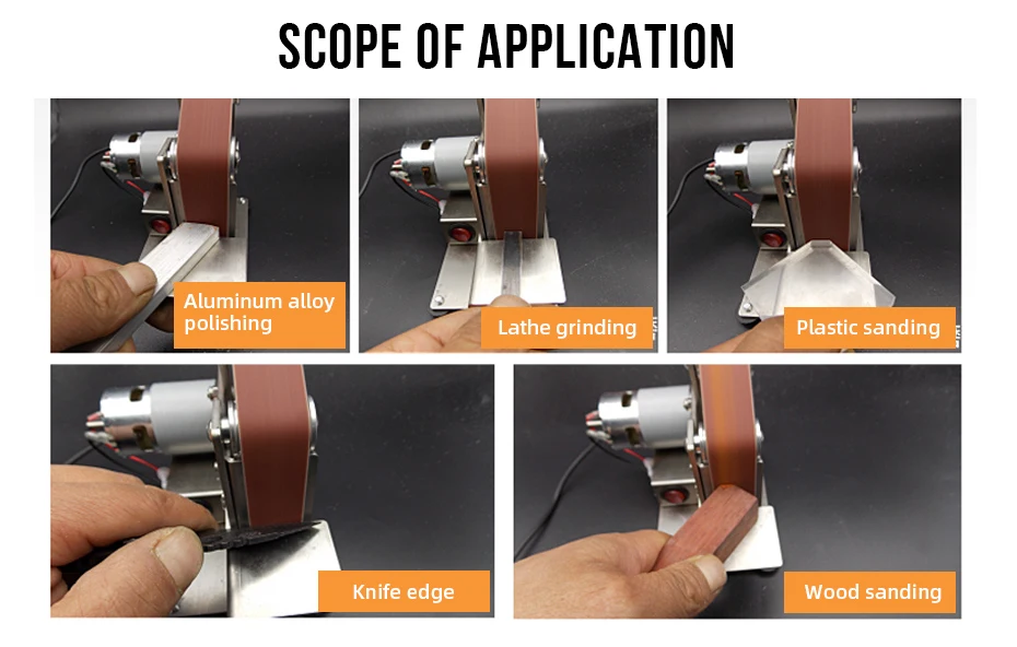 110V/220V Mini Belt Grinding Machine Tool Sharpening Machine Home DIY Polisher Machine Sanding Grinding Electric Sander