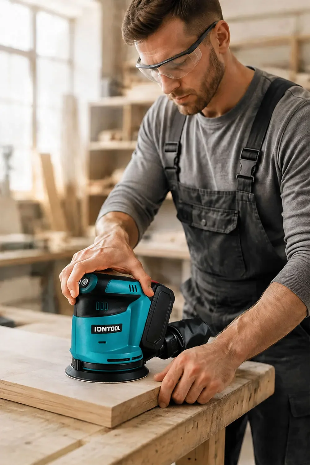 IONTOOL Ultra Lightweight Variable Speed Sander 175mm for Woodworking and Fine Detail Sanding DIY Home Use Bare Unit