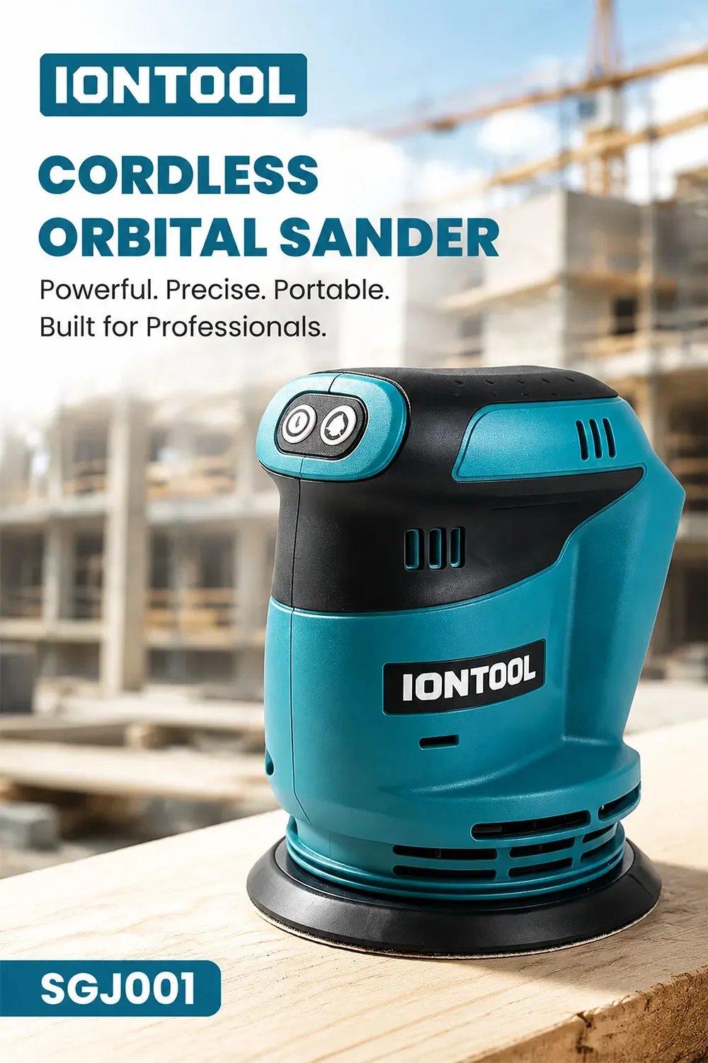 IONTOOL Ultra Lightweight Variable Speed Sander 175mm for Woodworking and Fine Detail Sanding DIY Home Use Bare Unit