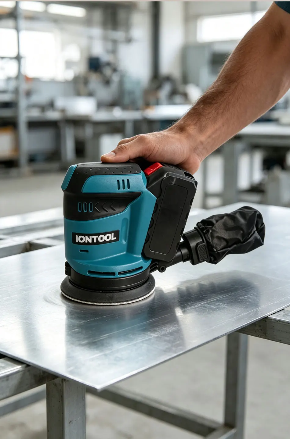 IONTOOL Durable Cordless Orbital Sander 9500rpm For Furniture Veneer Sanding and Edge Banding Smoothing and Surface Polishing