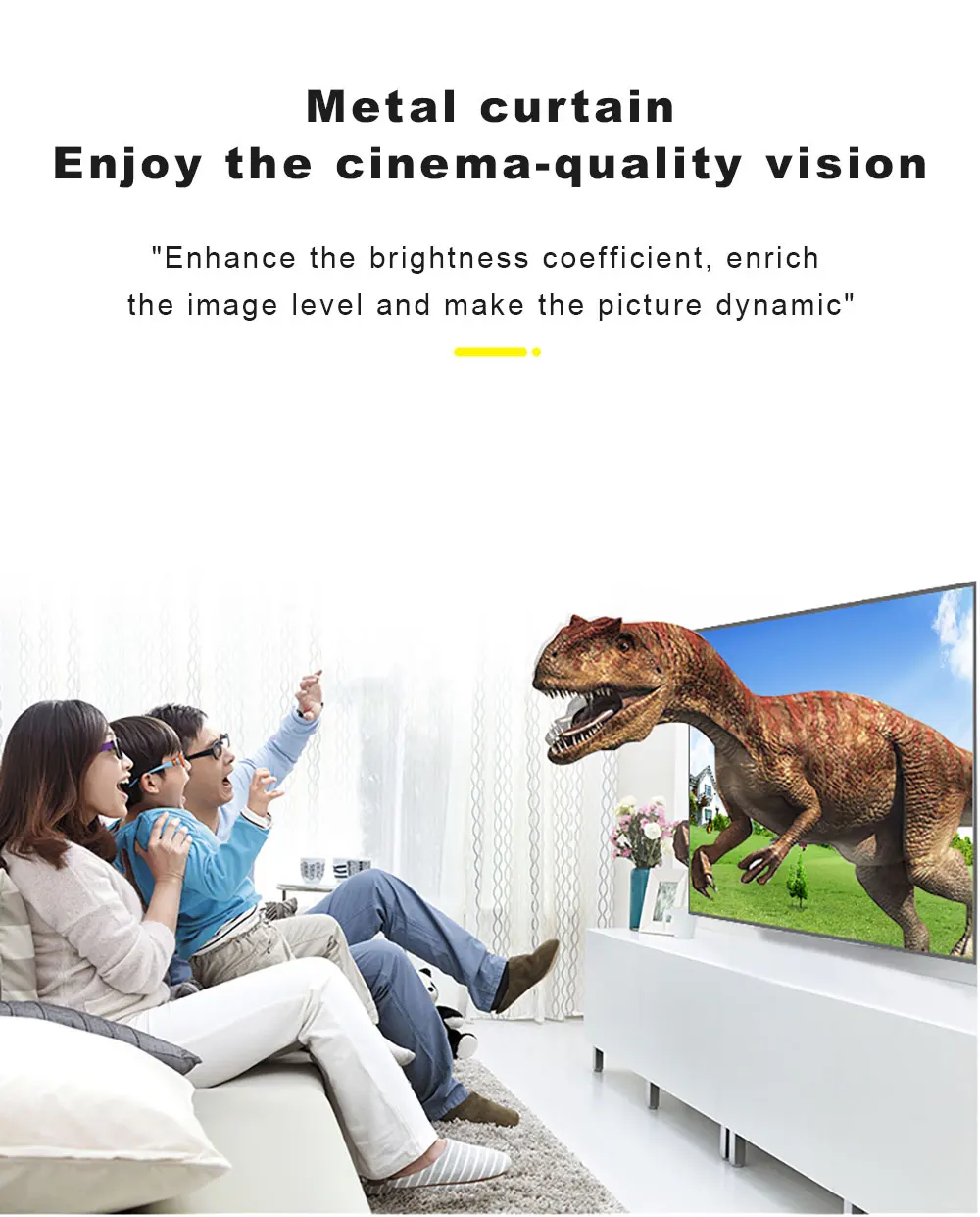 Portable Projector Screen High Brightness 16:9 Metal Anti Light Curtain 84 100 120 133 150 Inches Home Outdoor Office 4K