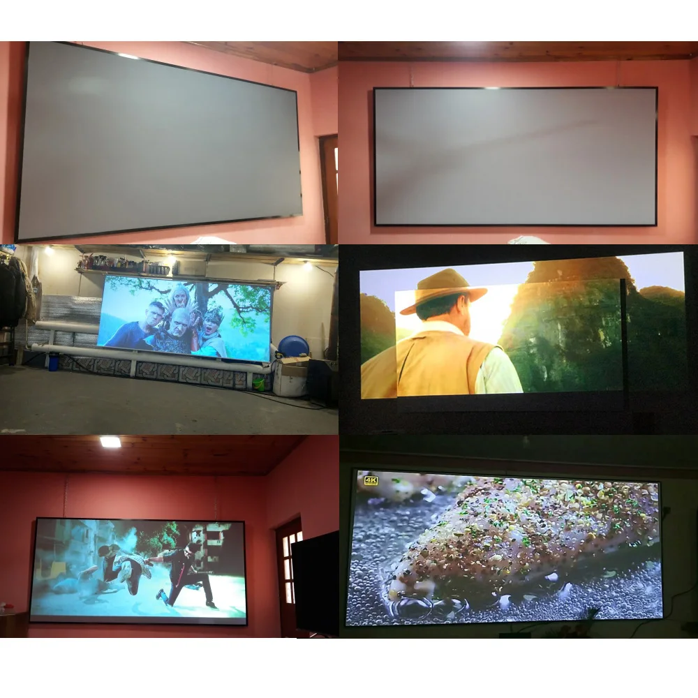 Portable Projector Screen High Brightness 16:9 Metal Anti Light Curtain 84 100 120 133 150 Inches Home Outdoor Office 4K